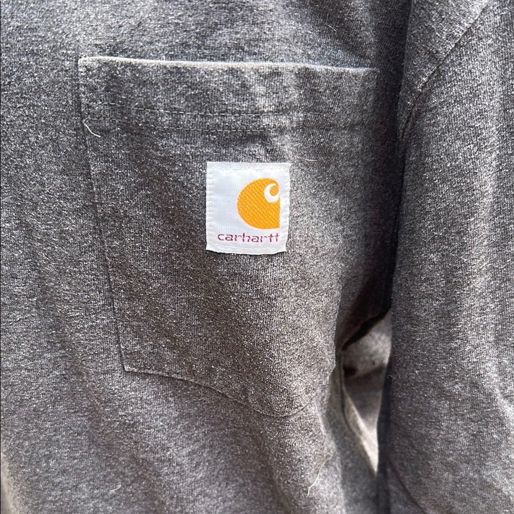 Carhartt Men's Long Sleeve Tee - Dark Gray - Picture 2 of 6